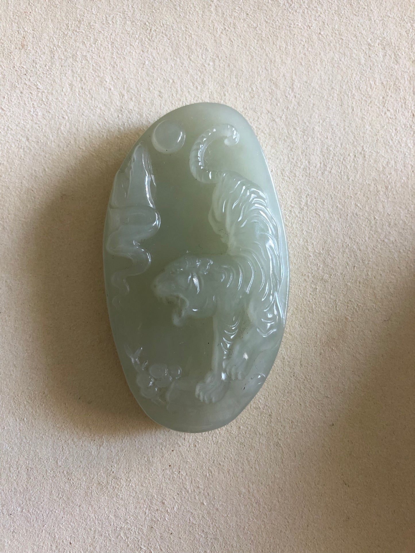 Natural Hetian jade tiger pendent