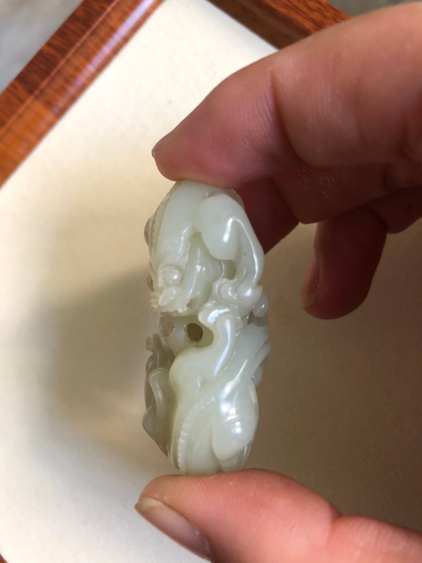 Natural Hetian jade double Pixiu play sphere