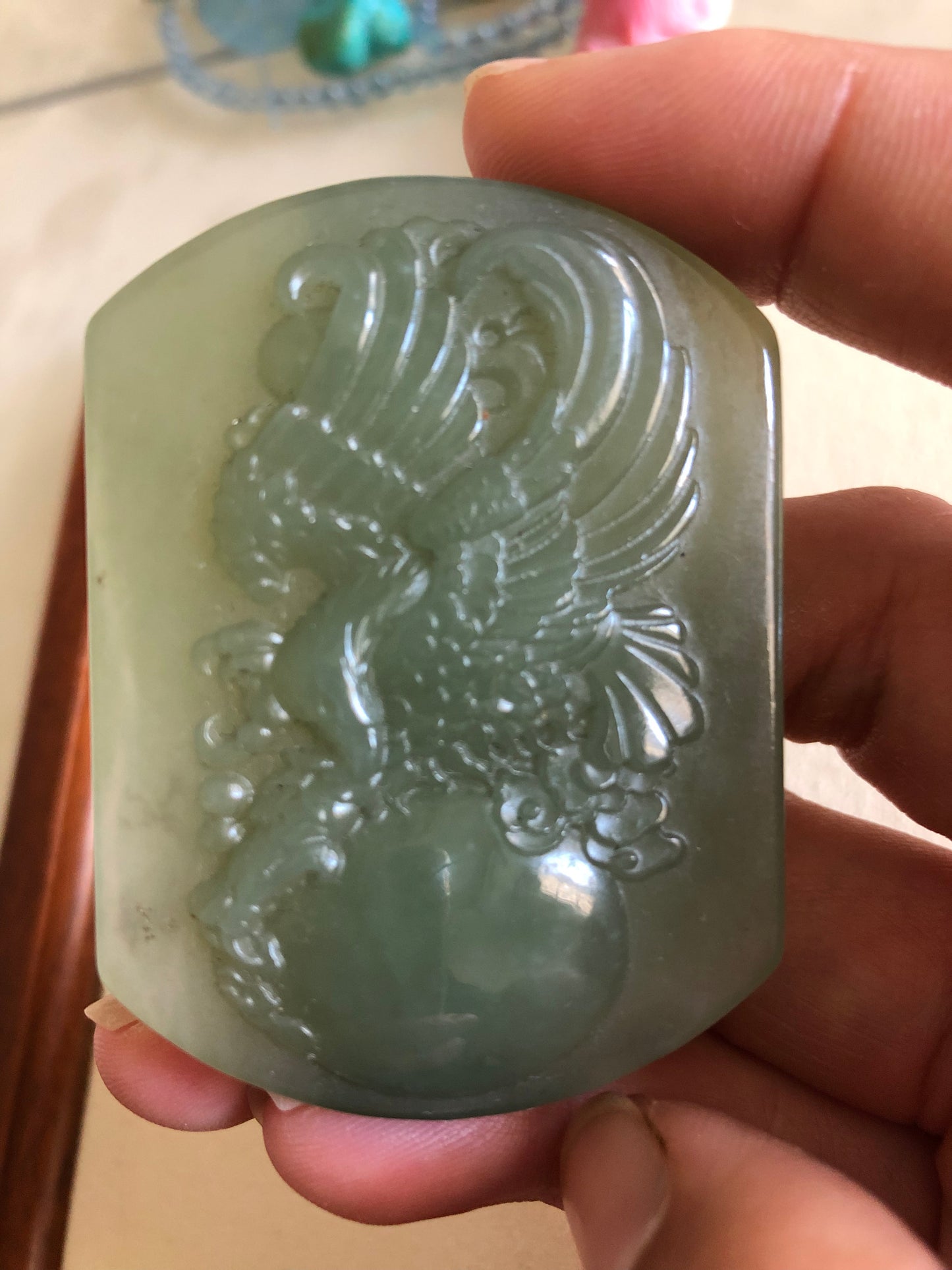 Natural Hetian jade Eagle belt buckle