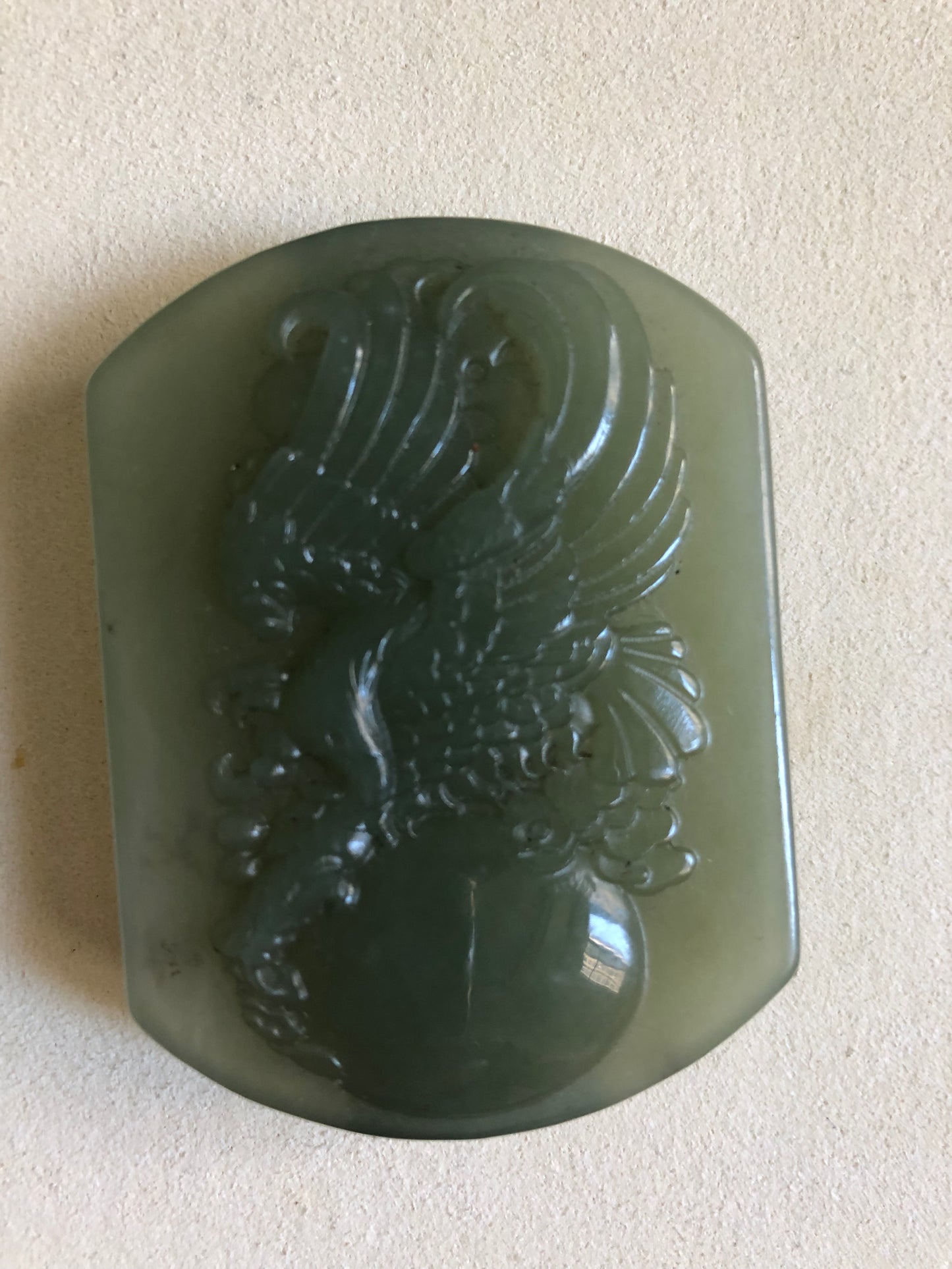 Natural Hetian jade Eagle belt buckle