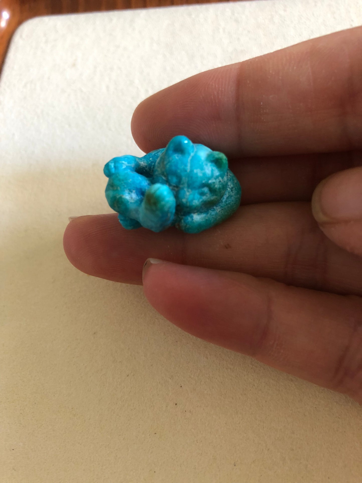 Natural turquoise cat pendent,master carver