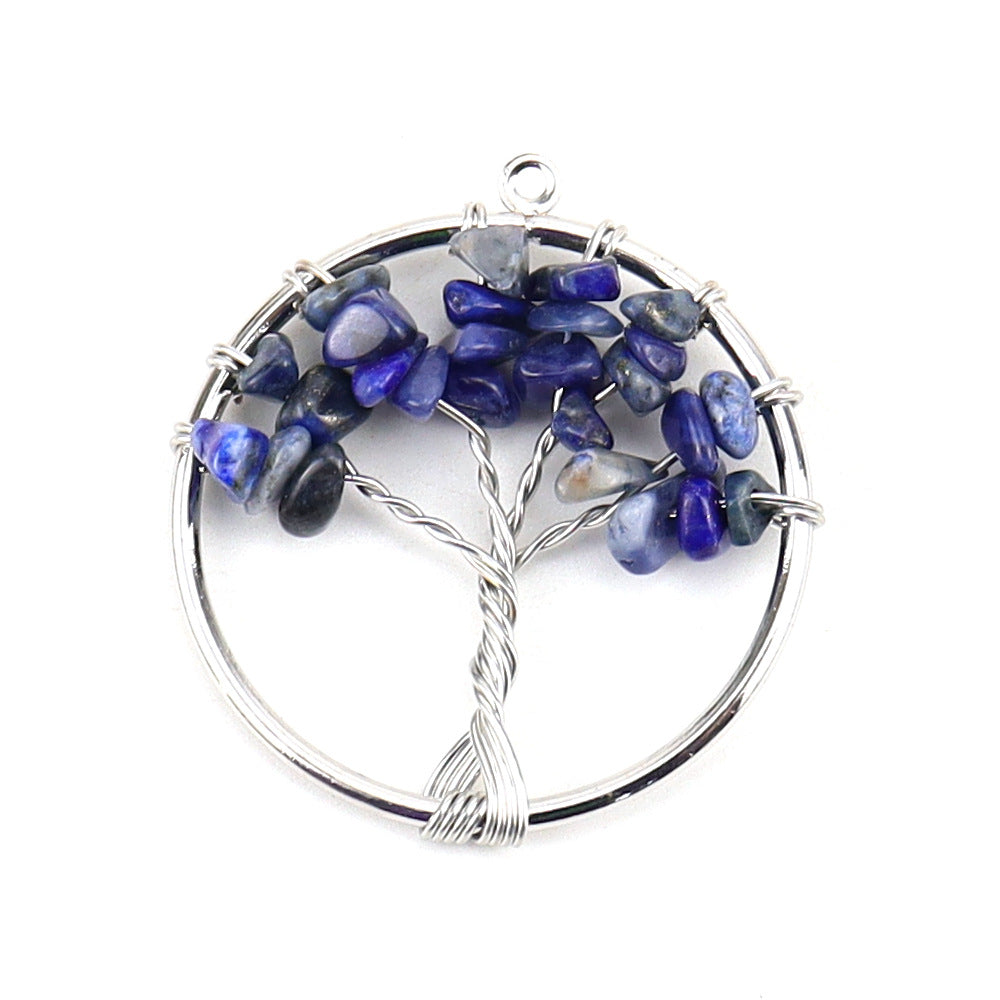 3cm Life Tree Pendant Natural crystal gravel Fortune Tree necklace accessories