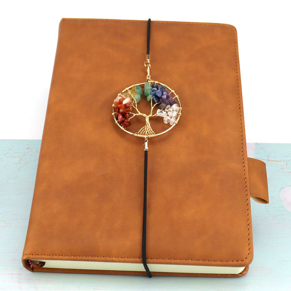 Hand wound golden stone Life Tree elastic rope bookmark Life Tree elastic rope bookmark